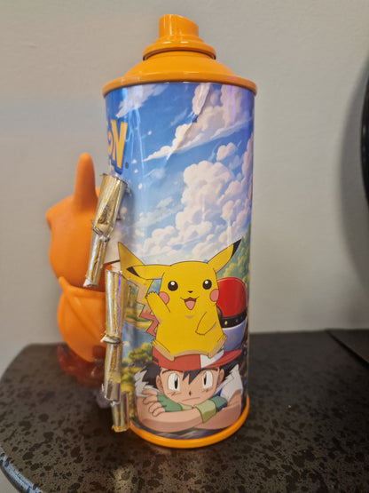 Bombe de peinture custom pokemon – Figurine pikachu dracofeu pop culture artisanale