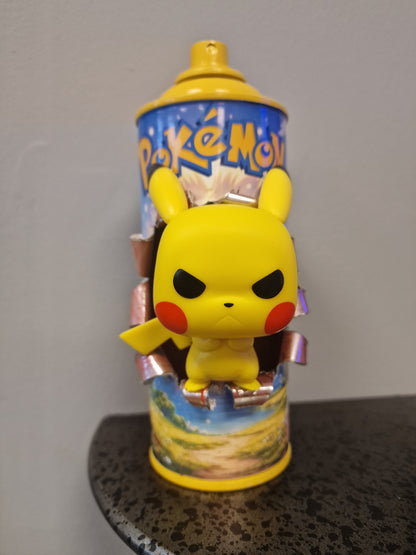 Bombe de peinture custom pokemon – Figurine pop pikachu pop culture artisanale