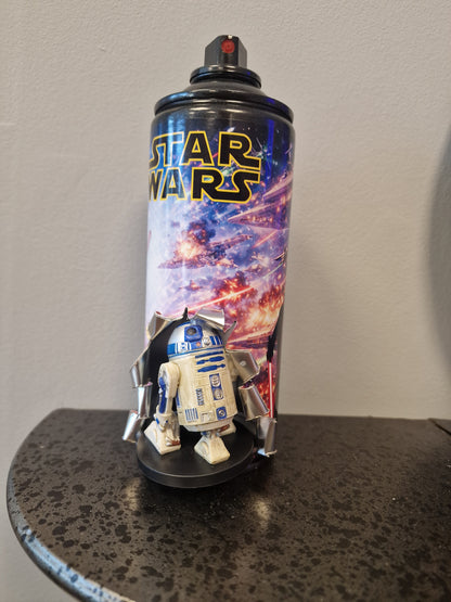 Bombe de peinture custom star wars – Figurine r2d2 pop culture artisanale