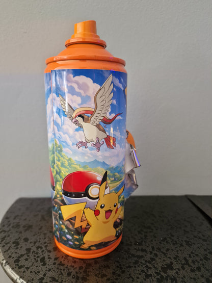 Bombe de peinture custom pokemon – Figurine salameche  pop culture artisanale