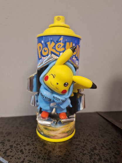 Bombe de peinture custom pokemon – Figurine pikachu 2  pop culture artisanale