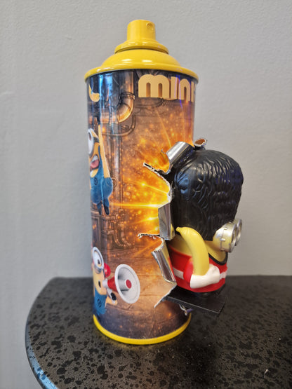 Bombe de peinture custom minions– Figurine des minions England pop culture artisanale