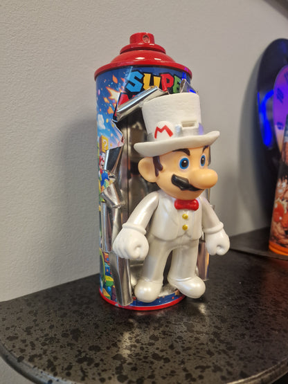 Bombe de peinture custom nintendo  – Figurine mario costume pop culture artisanale