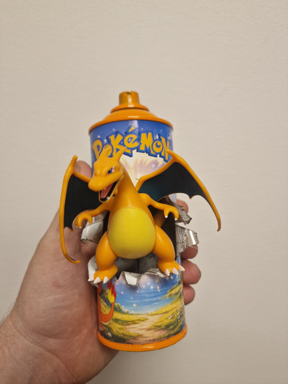Bombe de peinture custom pokemon – Figurine dracofeu pop culture artisanale