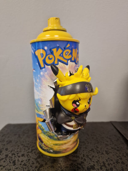 Bombe de peinture custom pokemon – Figurine pikachu  3 pop culture artisanale