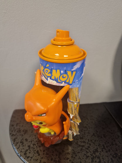 Bombe de peinture custom pokemon – Figurine pikachu dracofeu pop culture artisanale