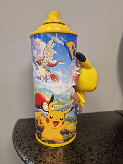Bombe de peinture custom pokemon – Figurine pop pikachu pop culture artisanale