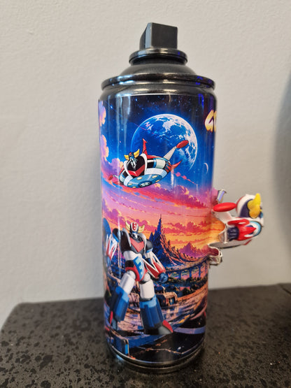 Bombe de peinture Goldorak customisée – Figurine 3D effet explosion – Déco Manga & Pop Culture