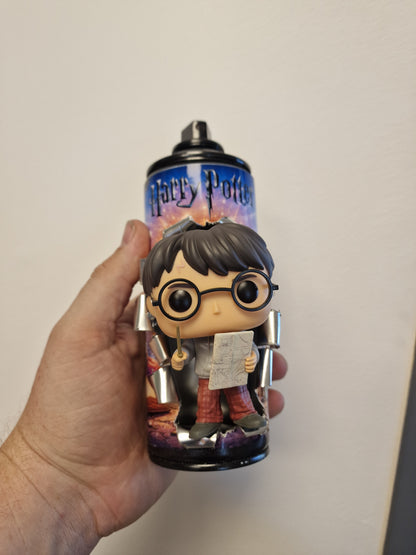 Bombe de peinture Harry Potter Customisée 2 – Décoration Geek & Pop Art 3D avec Figurine | Pièce Artisanale Unique