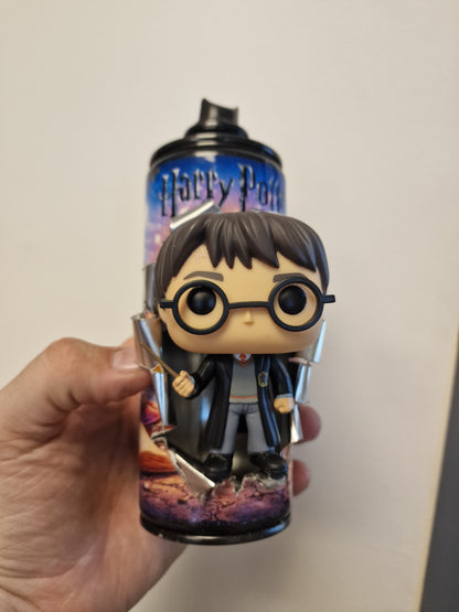 Bombe de peinture Harry Potter Customisée – Décoration Geek & Pop Art 3D avec Figurine | Pièce Artisanale Unique