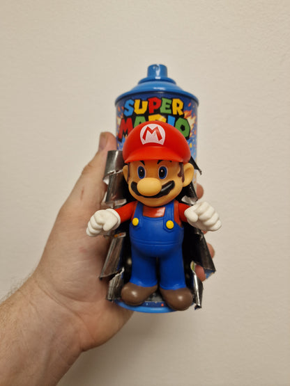 Bombe de peinture custom nintendo  – Figurine mario  pop culture artisanale