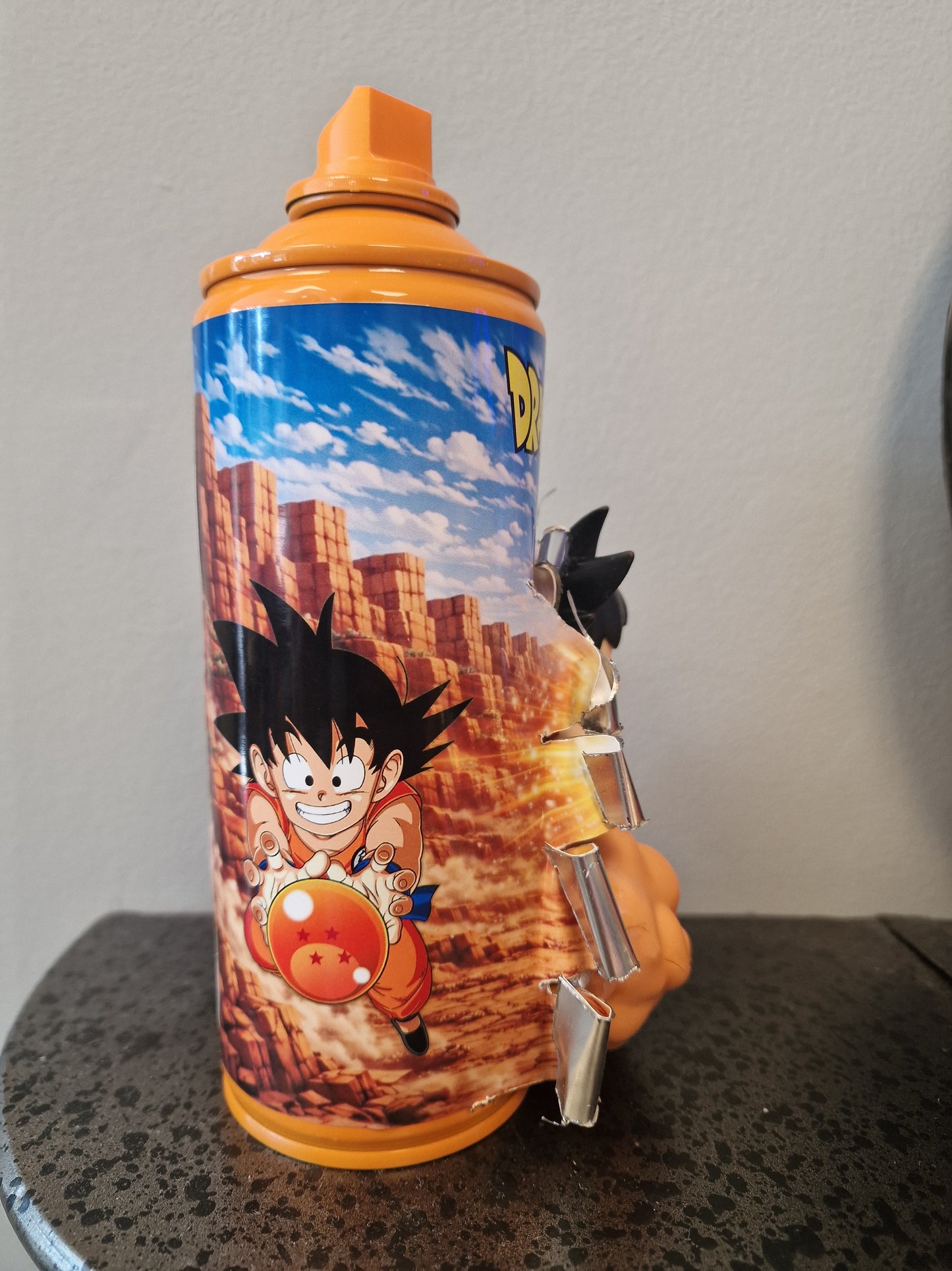 Bombe de peinture custom dragon ball z – Figurine little sangoku nuage magique pop culture artisanale