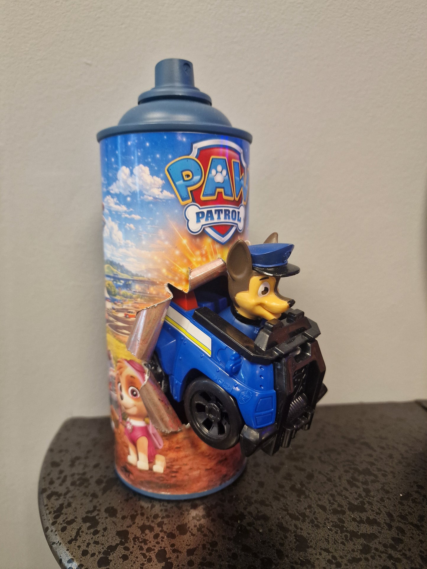 Bombe de peinture custom pat patrouille – Figurine chase pop culture artisanale
