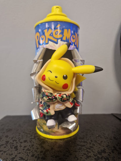 Bombe de peinture custom pokemon – Figurine pikachu pop culture artisanale