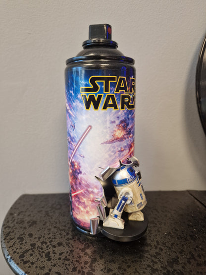 Bombe de peinture custom star wars – Figurine r2d2 pop culture artisanale