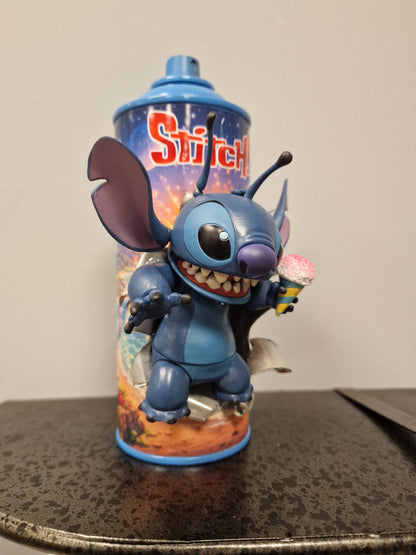 Bombe de peinture custom lilo et stitch – Figurine stitch pop culture artisanale