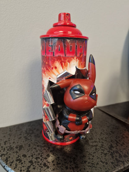 Bombe de peinture custom marvel – Figurine deadpool pikachu pop culture artisanale