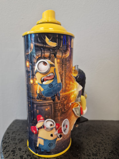 Bombe de peinture custom minions– Figurine des minions England pop culture artisanale