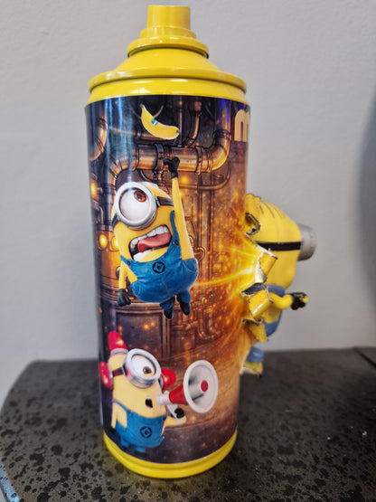 Bombe de peinture custom minions– Figurine des minions tong pop culture artisanale