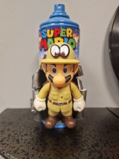 Bombe de peinture custom nintendo  – Figurine mario safari  pop culture artisanale