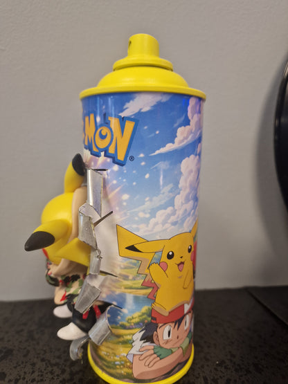 Bombe de peinture custom pokemon – Figurine pikachu pop culture artisanale