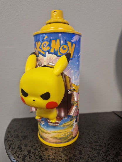 Bombe de peinture custom pokemon – Figurine pop pikachu pop culture artisanale
