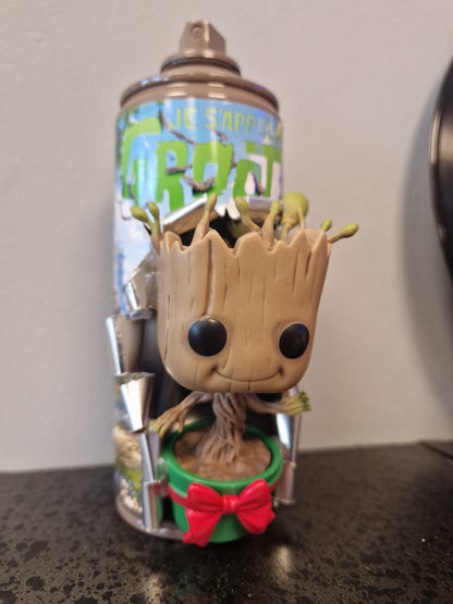 Bombe de peinture custom Groot – Décoration 3D Gardiens de la Galaxie – Art urbain Pop Culture – Pièce artisanale originale