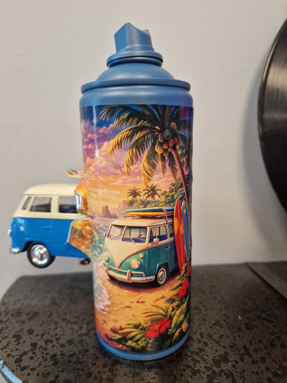 Bombe de peinture custom Volkswagen – Figurine combi pop culture artisanale