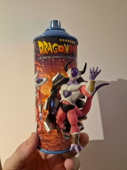 Bombe de peinture custom dragon ball z – Figurine freezer pop culture artisanale