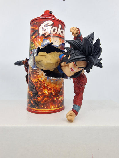 Bombe de peinture custom dragon ball z – Figurine sangoku pop culture artisanale