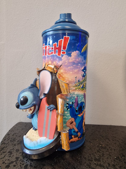 Bombe de peinture custom lilo et stitch – Figurine stitch pop culture artisanale