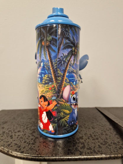Bombe de peinture custom lilo et stitch – Figurine stitch pop culture artisanale