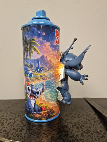Bombe de peinture custom lilo et stitch – Figurine stitch pop culture artisanale