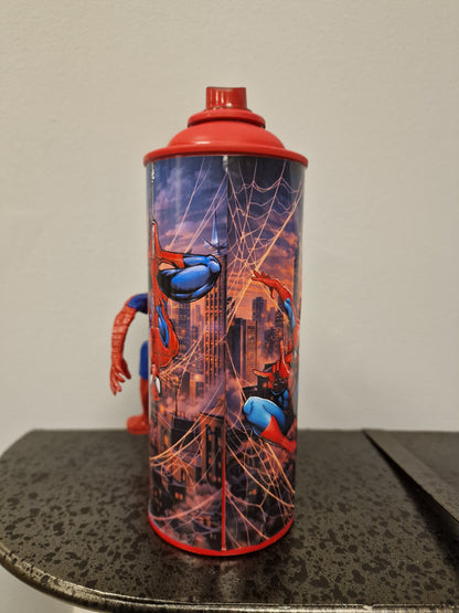 Bombe de peinture custom marvel – Figurine Spiderman pop culture artisanale