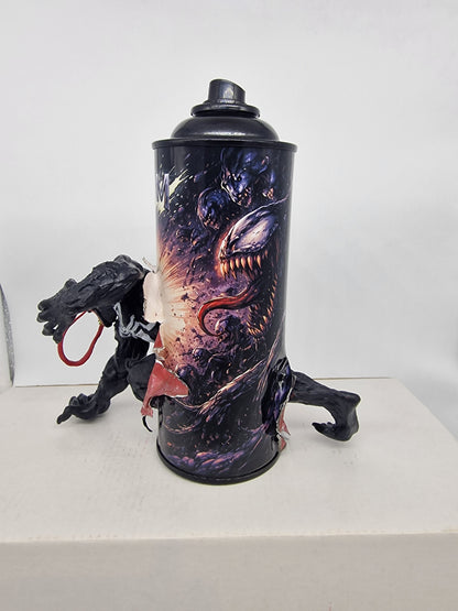 Bombe de peinture custom marvel – Figurine venom pop culture artisanale