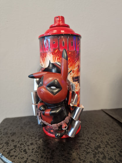 Bombe de peinture custom marvel – Figurine deadpool pikachu pop culture artisanale