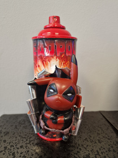 Bombe de peinture custom marvel – Figurine deadpool pikachu pop culture artisanale