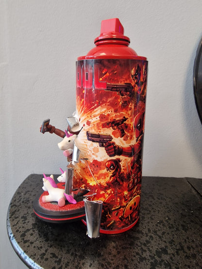 Bombe de peinture custom marvel – Figurine pop deadpool pop licorne culture artisanale