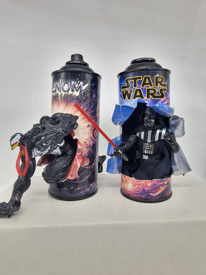 Bombe de peinture custom marvel – Figurine venom pop culture artisanale