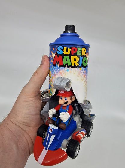 Bombe de peinture custom nintendo  – Figurine mario pop culture artisanale