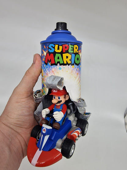 Bombe de peinture custom nintendo  – Figurine mario pop culture artisanale