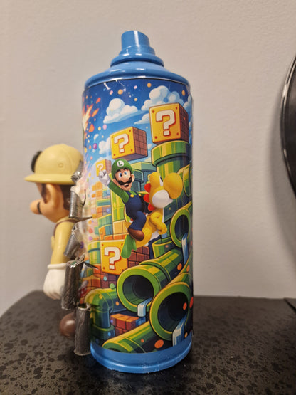 Bombe de peinture custom nintendo  – Figurine mario safari  pop culture artisanale