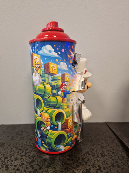 Bombe de peinture custom nintendo  – Figurine mario costume pop culture artisanale