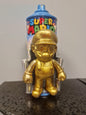 Bombe de peinture custom nintendo  – Figurine mario gold  pop culture artisanale