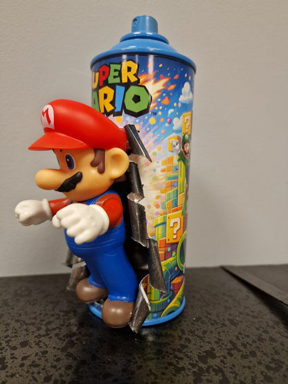 Bombe de peinture custom nintendo  – Figurine mario  pop culture artisanale