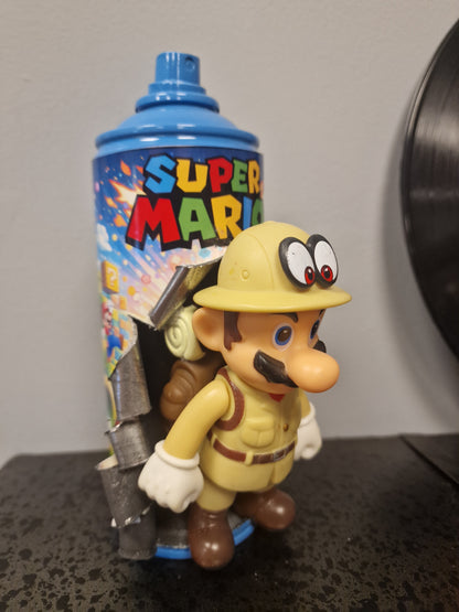 Bombe de peinture custom nintendo  – Figurine mario safari  pop culture artisanale
