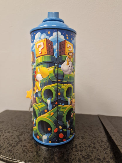 Bombe de peinture custom nintendo  – Figurine mario soccer pop culture artisanale