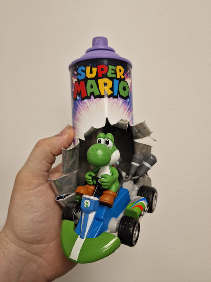 Bombe de peinture custom nintendo   – Figurine yoshi pop culture artisanale