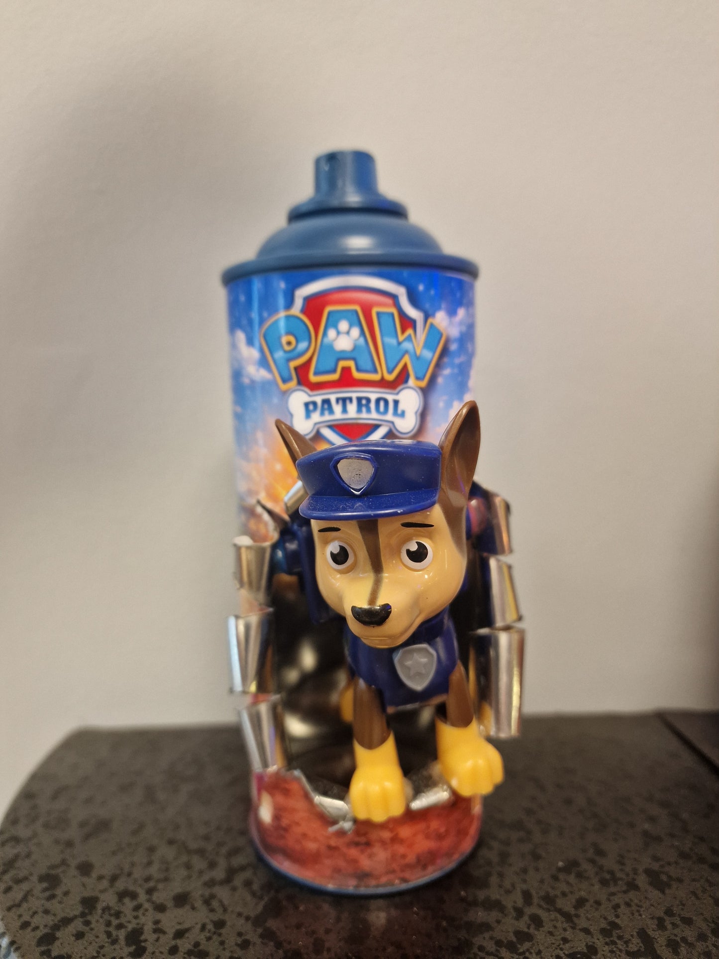 Bombe de peinture custom pat patrouille 1– Figurine chase pop culture artisanale