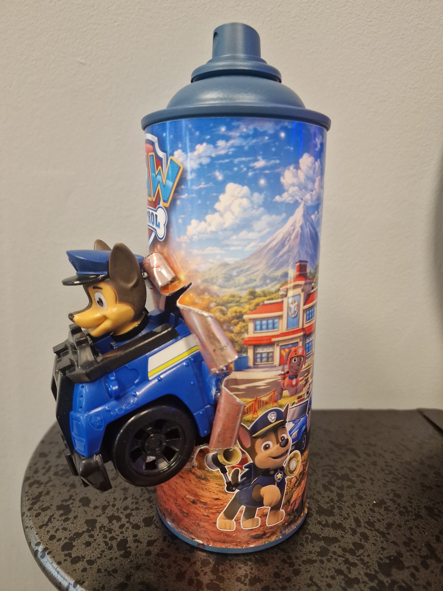 Bombe de peinture custom pat patrouille – Figurine chase pop culture artisanale